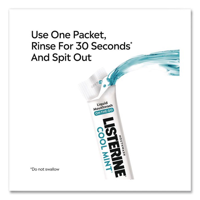 On-The-Go Mouthwash, Cool Mint Flavor, 0.33 oz Packet, 15/Pack