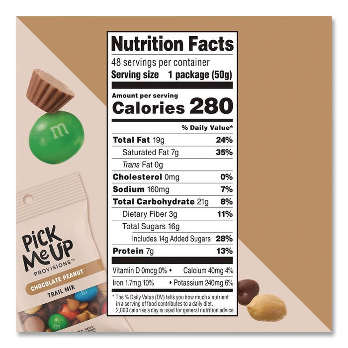 Chocolate Peanut Trail Mix, 1.75 oz Packet, 48/Box