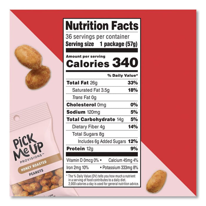 Honey Roasted Peanuts, 2 oz Packet, 36/Box