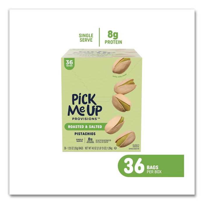 Roasted and Salted Pistachios, In Shell, 1.25 oz Packet, 36/Box