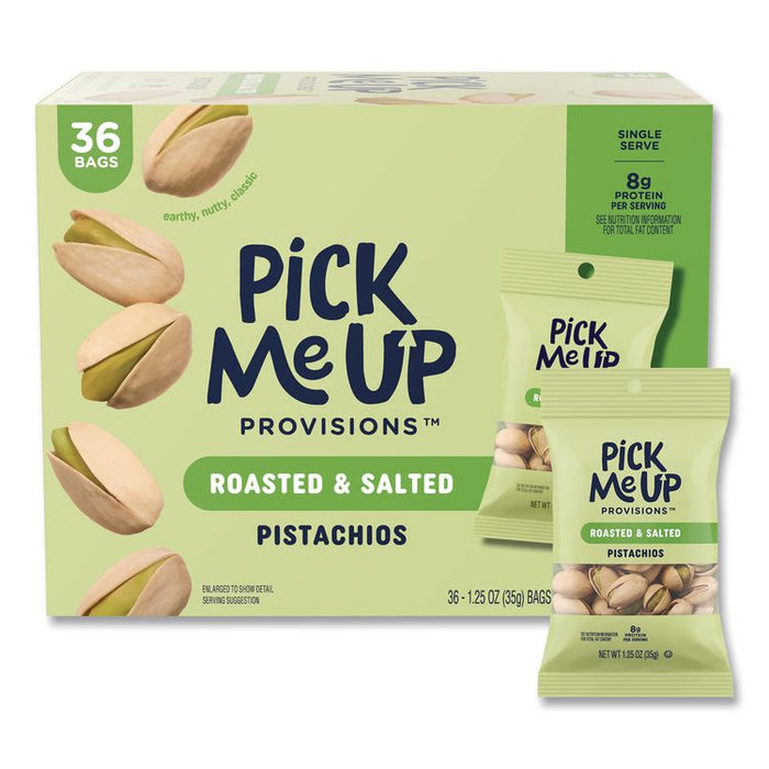 Roasted and Salted Pistachios, In Shell, 1.25 oz Packet, 36/Box