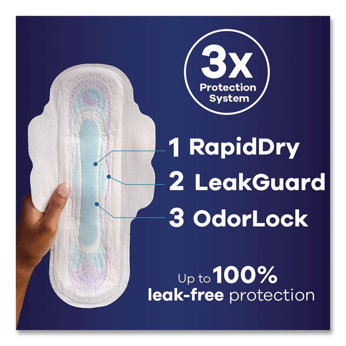 Ultra Thin Overnight Pads with Wings, Size 4, Overnight Absorbency, 16/Pack, 6 Packs/Carton