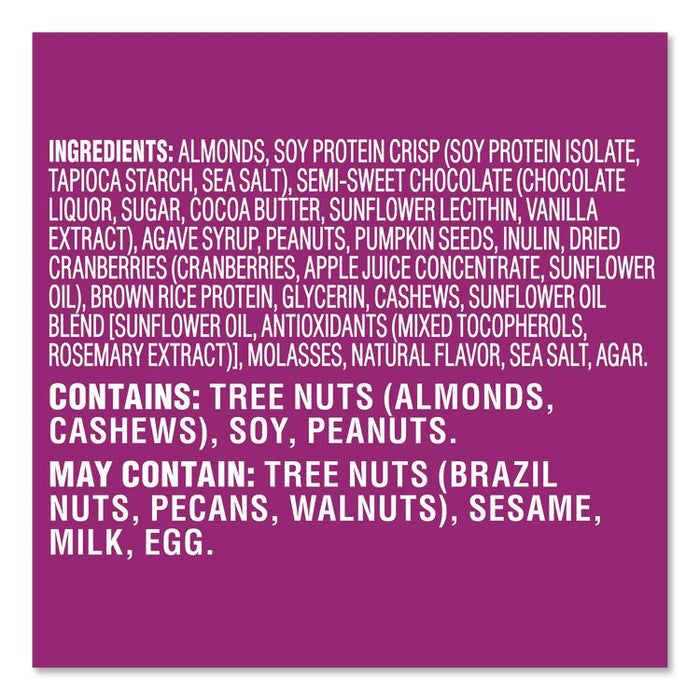 Gluten-Free Cranberry Almond Dark Chocolate Protein Bar Protein Bars, 1.4 oz Bar, 16/Box