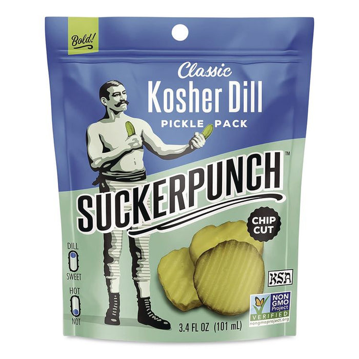 Classic Kosher Dill Pickle Packs, 3.4 oz Bag, 12/Carton