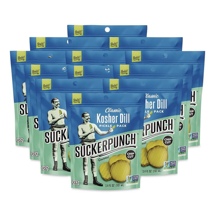 Classic Kosher Dill Pickle Packs, 3.4 oz Bag, 12/Carton