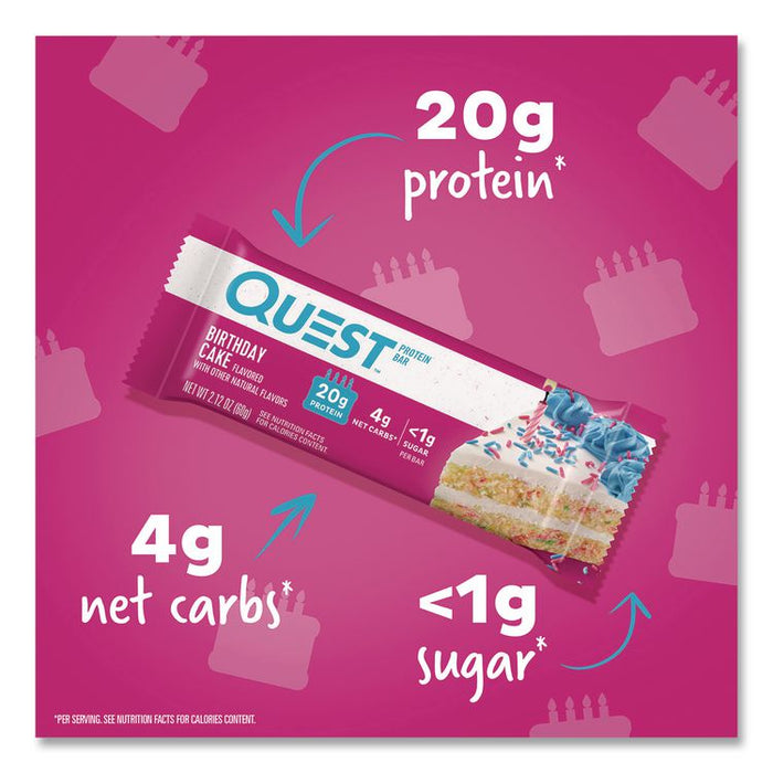 Protein Bars, Birthday Cake, 2.12 oz Bar, 12/Box