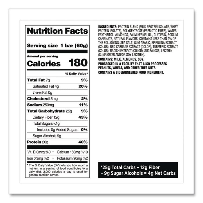 Protein Bars, Birthday Cake, 2.12 oz Bar, 12/Box