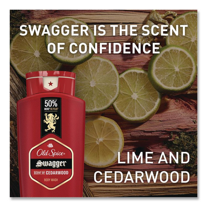 Red Zone Body Wash, Swagger/Cedarwood Scent, 3 oz, 24/Carton
