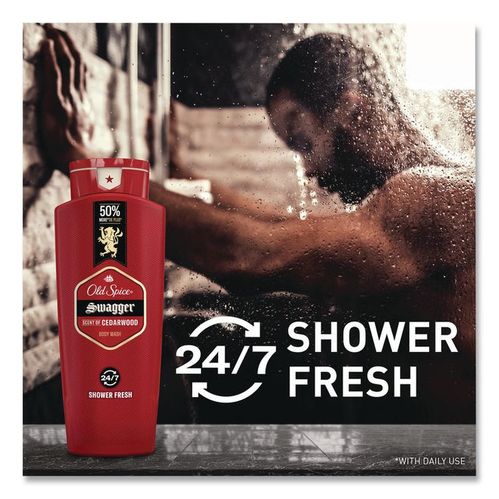 Red Zone Body Wash, Swagger/Cedarwood Scent, 3 oz, 24/Carton