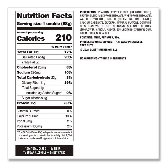 Gluten Free Protein Cookies, Peanut Butter, 2.04 oz Pack, 12/Box