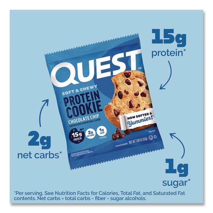Gluten Free Protein Cookies, Chocolate Chip, 2.08 Pack, 12/Box