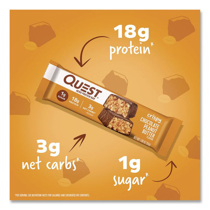 Protein Bars, Chocolate Peanut Butter, 1.9 oz Bar, 12/Box