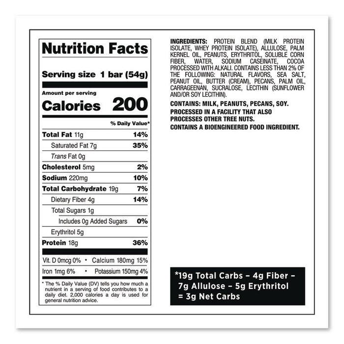 Protein Bars, Chocolate Peanut Butter, 1.9 oz Bar, 12/Box