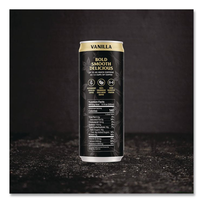 Vanilla Latte Cold Brew Coffee, 11 oz Can, 12/Carton