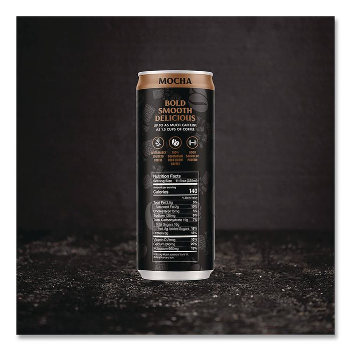 Mocha Latte Cold Brew Coffee, 11 oz Can, 12/Carton