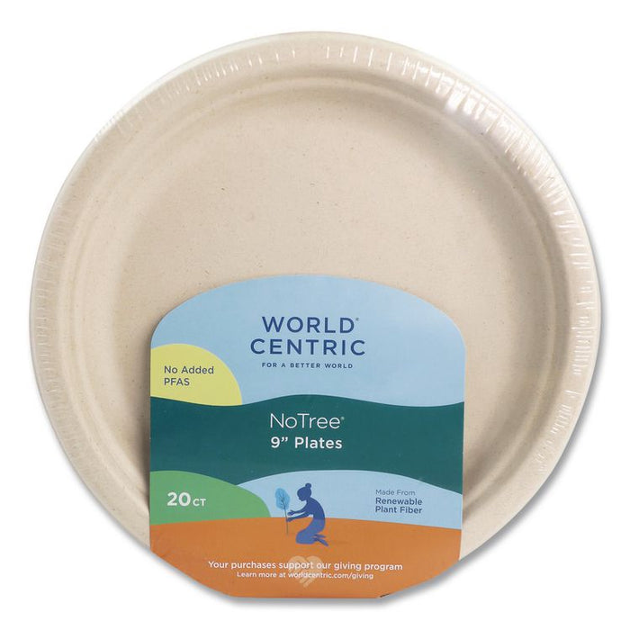 Fiber Plates, 9" dia, Natural, 20/Pack