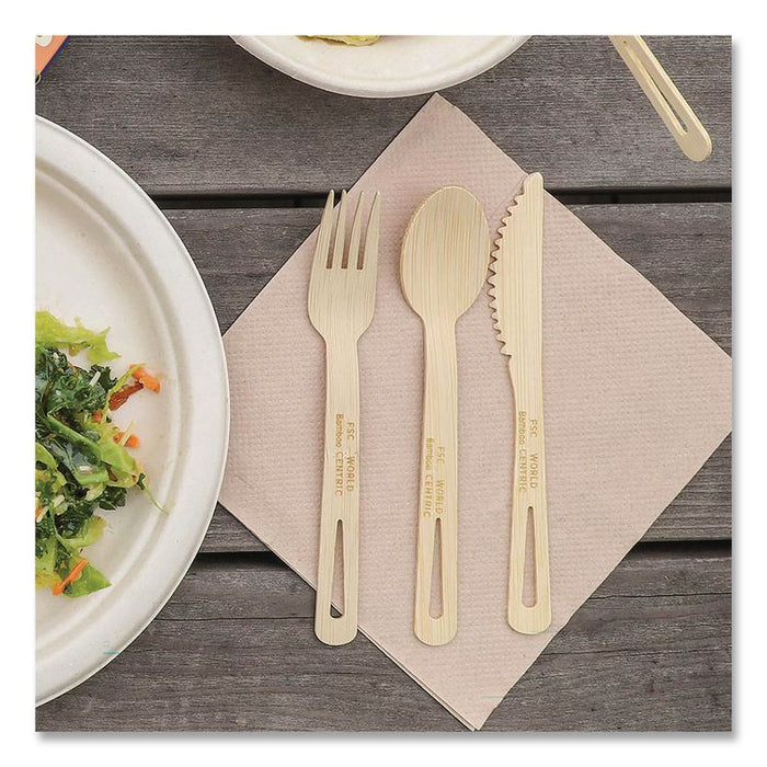 Bamboo Cutlery, Medium Heavyweigh, Spoon, Paper, Natural, 24/Pack