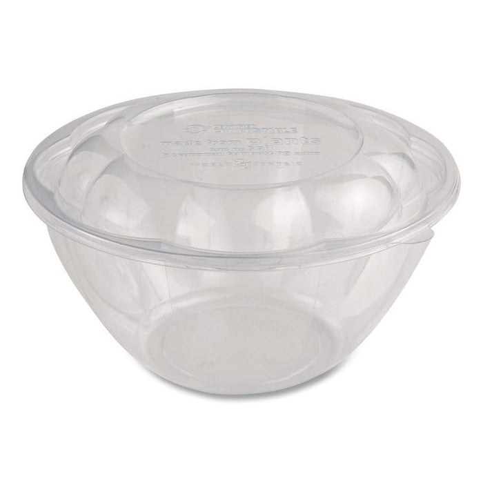 PLA Salad Bowls, 32 oz, 6.7" dia x 3.3" h, Clear, Plastic, 600/Carton