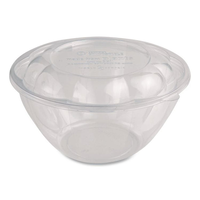 PLA Salad Bowl Lids, 5.4" dia x 0.8"h, Clear, Plastic, 450/Carton