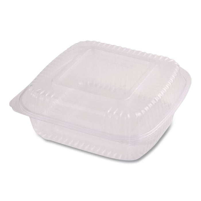 PLA Hinged Clamshells, 19 oz, 5.9 x 6.4 x 3.5, Clear, Plastic, 500/Carton