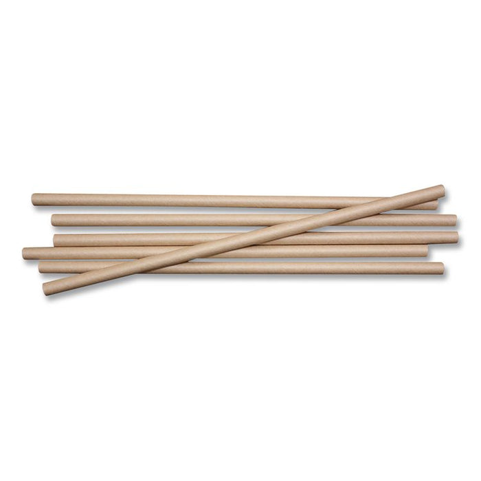 Kraft Paper Straws, 8", Brown, 50/Pack