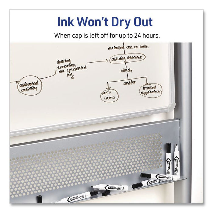 MARKS A LOT Desk-Style Dry Erase Markers, Broad Chisel Tip, Blue