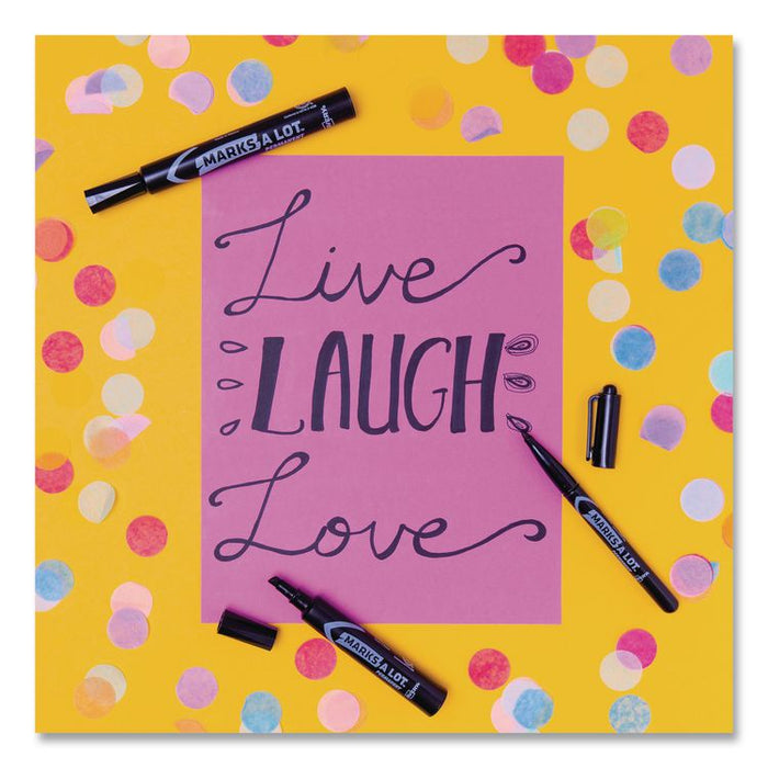 MARKS A LOT Large Desk-Style Permanent Marker, Broad Chisel Tip, Purple, Dozen