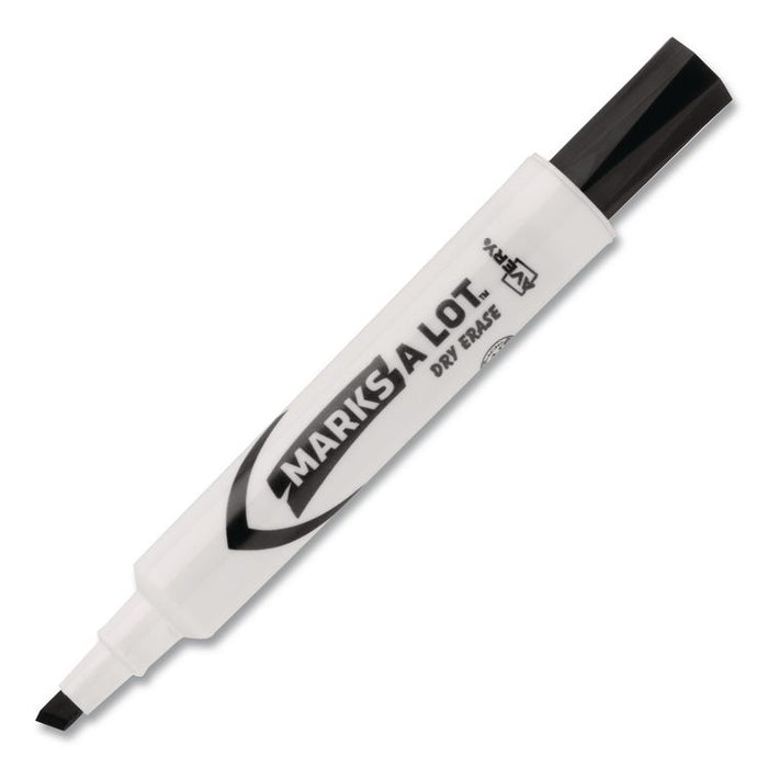 MARKS A LOT Desk-Style Dry Erase Markers, Broad Chisel Tip, Black