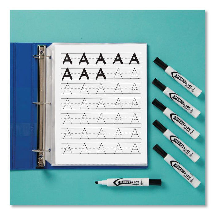 MARKS A LOT Desk-Style Dry Erase Markers, Broad Chisel Tip, Black