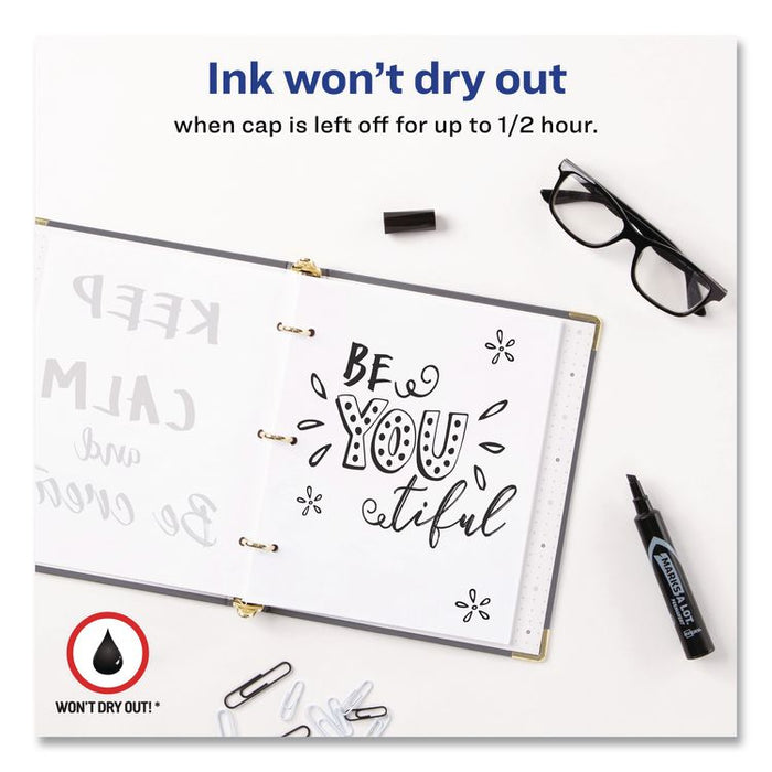 MARKS A LOT Regular Desk-Style Permanent Marker, Broad Chisel Tip, Black, Dozen