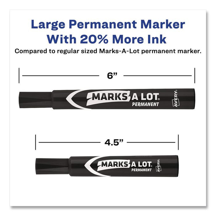 MARKS A LOT Large Desk-Style Permanent Marker, Broad Chisel Tip, Orange, Dozen
