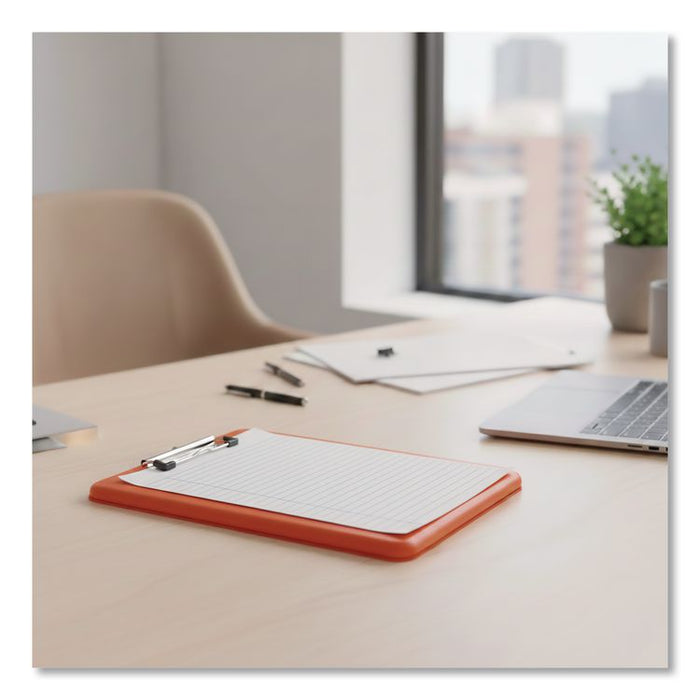 SlimMate Storage Clipboard, 0.5" Clip Capacity, Holds 8.5 x 11 Sheets, Hi-Vis Orange