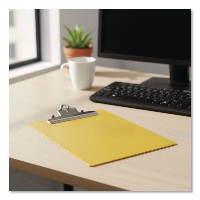 Recycled Plastic Clipboard with Ruler Edge, 1" Clip Capacity, Holds 8.5 x 11 Sheets, Yellow