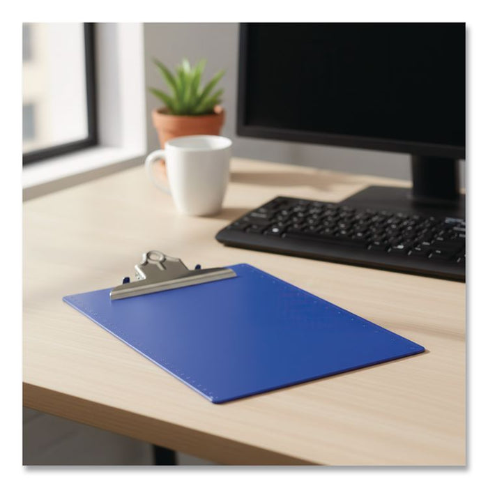 Recycled Plastic Clipboard with Ruler Edge, 1" Clip Capacity, Holds 8.5 x 11 Sheets, Purple