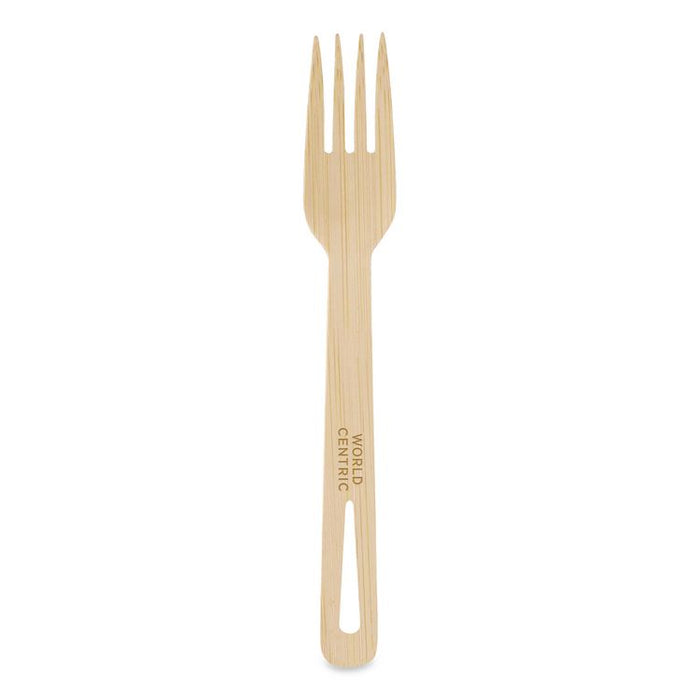 Bamboo Cutlery, Medium Heavyweight, Fork, Paper, Natural, 24/Pack