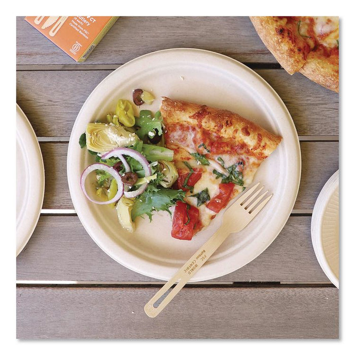 Bamboo Cutlery, Medium Heavyweight, Fork, Paper, Natural, 24/Pack