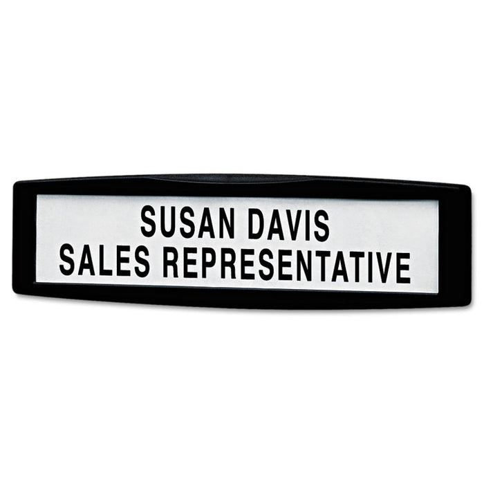 Plastic Partition Additions Nameplate, 9 x 0.75 x 2.5, Dark Graphite Frame