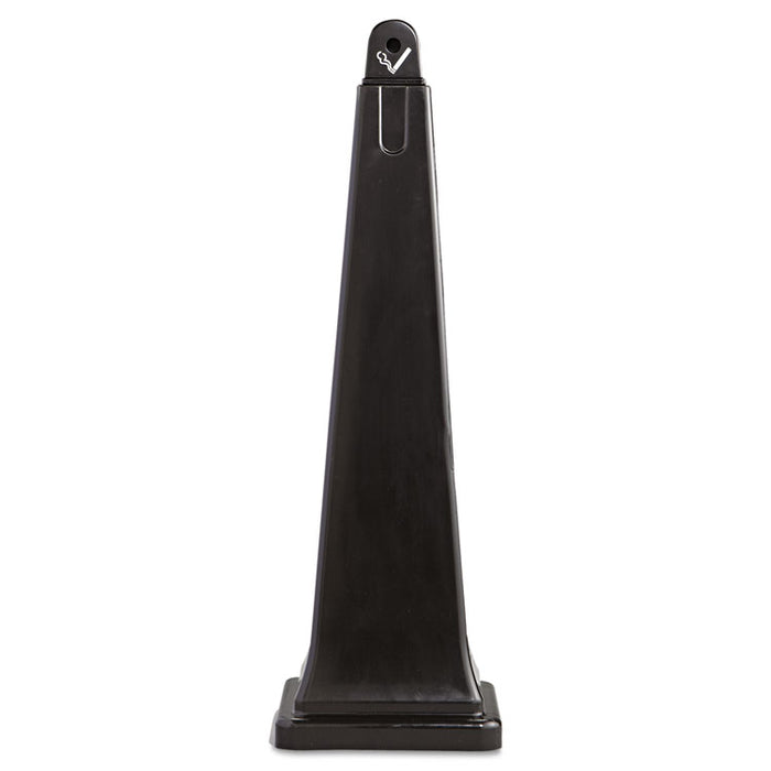 GroundsKeeper Cigarette Waste Collector, Pyramid, 1 gal, 12.25 x 39.75,  Black