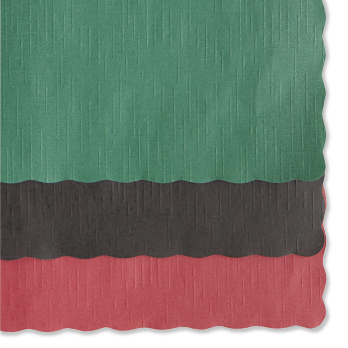 Placemats, Smooth Surface, Scalloped Edges, 13.5" x 9.5", Hunter Green, 1,000/Carton