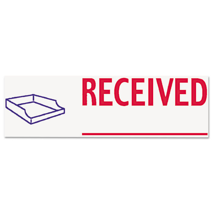 Two-Color Title Stamp, RECEIVED, Blue/Red