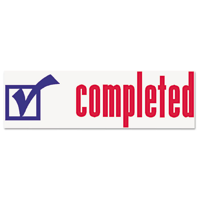 Two-Color Title Stamp, COMPLETED, Blue/Red