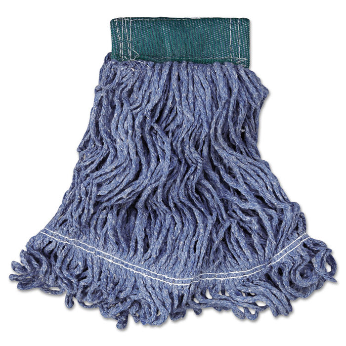 Super Stitch Blend Mop Head, Cotton/Synthetic, Medium, Blue, 6/Carton