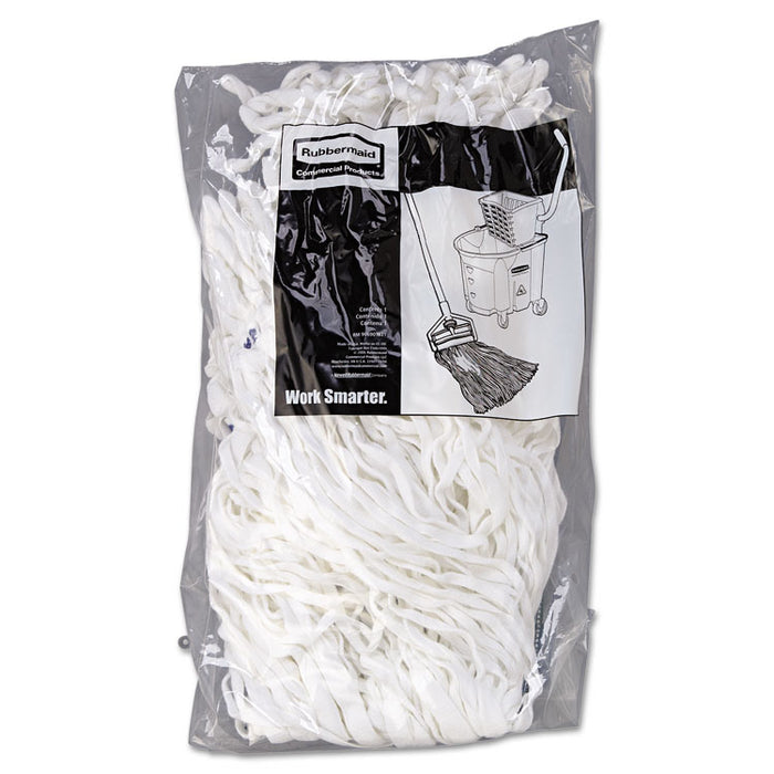 Clean Room Maintenance Mop Head, Rayon, Loop-End, Medium, White, 12/Carton