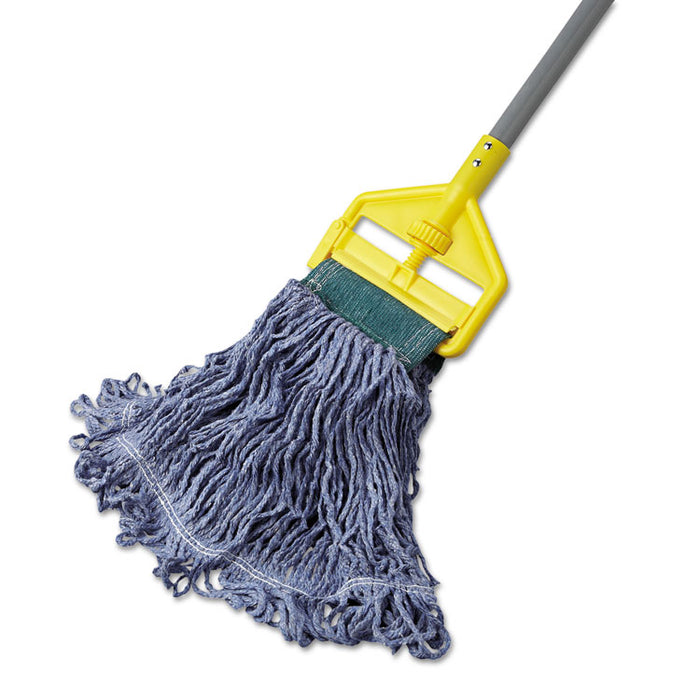 Super Stitch Blend Mop Head, Cotton/Synthetic, Medium, Blue, 6/Carton