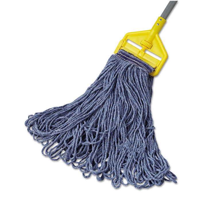Universal Headband Mop Head, Cotton/Synthetic, 24 oz, Blue, 12/Carton