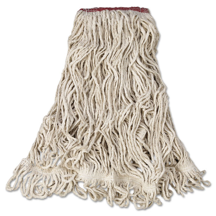 Super Stitch Blend Mop Head,  Cotton/Synthetic, Large, White, 6/Carton