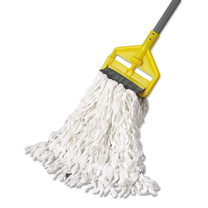 Clean Room Maintenance Mop Head, Rayon, Loop-End, Medium, White, 12/Carton