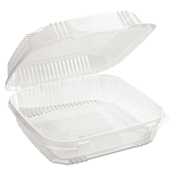 ClearView SmartLock Hinged Lid Container, 49 oz, 8.2 x 8.3 x 2.9, Clear, Plastic, 200/Carton