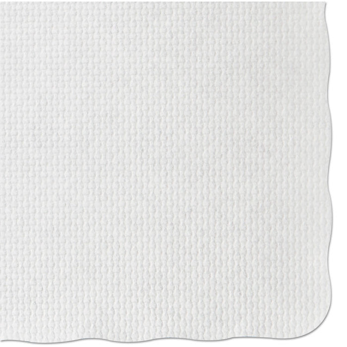 Placemats, Knurl Embossed Surface, Scalloped Edges, 13.5" x 9.5", White, 1,000/Carton