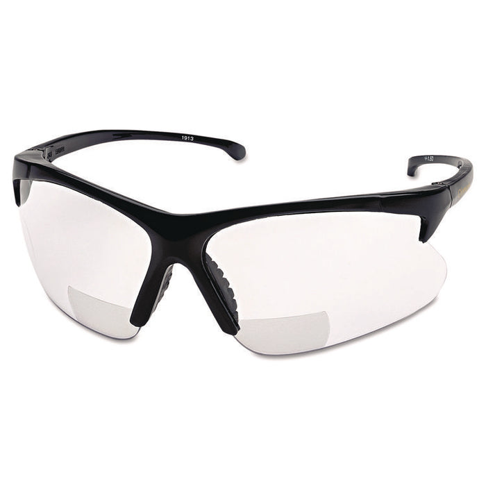 V60 30-06* RX Safety Eyewear 3011719, 2.5+ Diopter, Black Half Frame, Clear Dual Lens